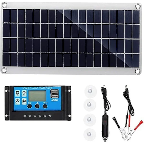300W 12V Solcellepanel Kit Batterilader 300 Watt 12 Volt Off Grid System Med 10A-60A Kontroller-11