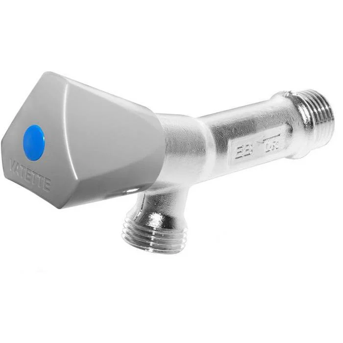 Vatette FG0135050 Tappventil för vägg, med backventil G15, lång modell, Tvättstuga
