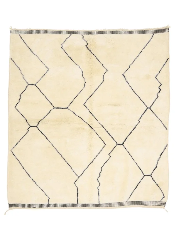 Berber Moroccan - Beni Ourain Håndknyttet 208X230 Teppe Oransje/Beige