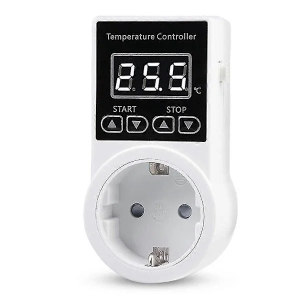 1. Termostaattipistorasia anturilla, digitaalinen lämpötilansäätöpistorasia, vedenpitävä lämpötilakytkin EU-pistoke