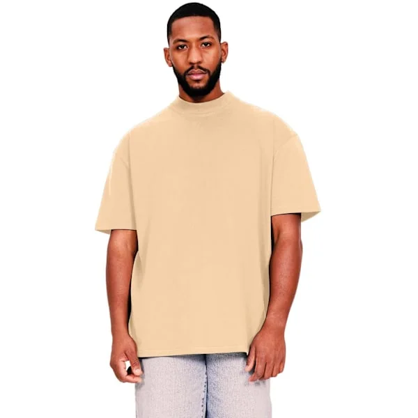 Casual Classics Mens Ringspun Cotton Extended Neckline Tall Oversized T-Shirt M Sand