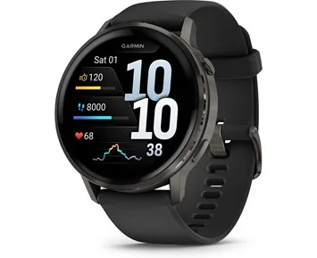 Garmin-Venu 4 - 45 mm, Smartwatch, Black - B-vare-Stilig treningsklokke med avansert helsesporing -Personal training-Mobil og Smartklokker