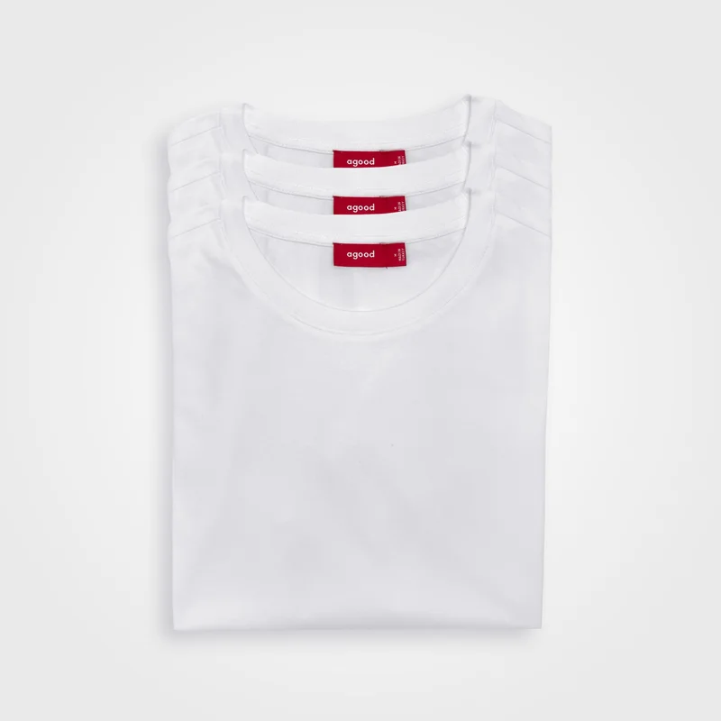 White T-Shirts for Women 3-Pack, Sustainable & 100% Circular, X-Small