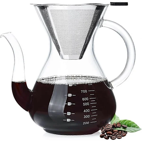 Hell over kaffetrakter, kaffekanne i glass, manuell kaffedryppbrygger, hell over kaffe, hell over