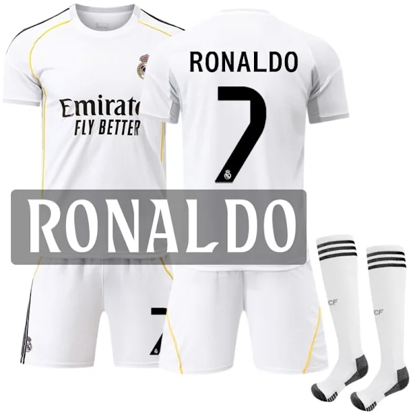Real Madrid 2025/26 Hjemmedrakt for barn - Cristiano Ronaldo #7 Drakt Nr. 7 Ronaldo Nr. 7 Ronaldo Nr. 7 Ronaldo 16