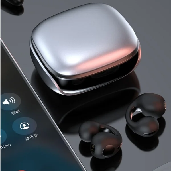 Clip On Open Ear-hodetelefoner Trådløse øreklemmer Ørepropper Clip On Earbuds Trådløse Ear Clip Bone Conduction Hodetelefoner Bluetooth Bone 