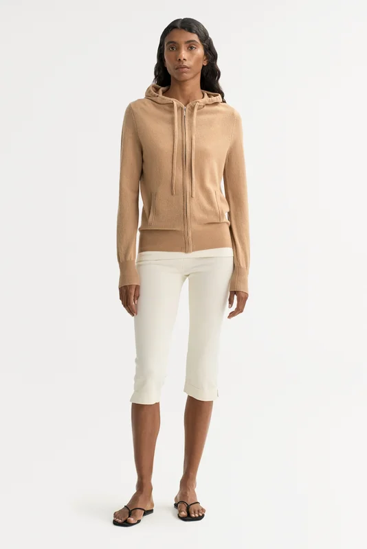 Soft Goat - Zip hoodie - Cashmere hoodie - XS - Camel