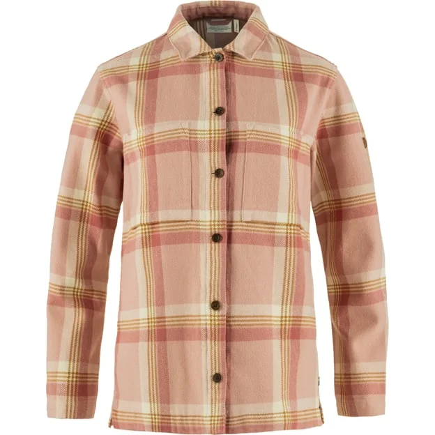 Fjällräven Women's Singi Flannel Overshirt in Chalk Rose/Dusty Rose/Rosa, Bio-Baumwolle | Size: Large