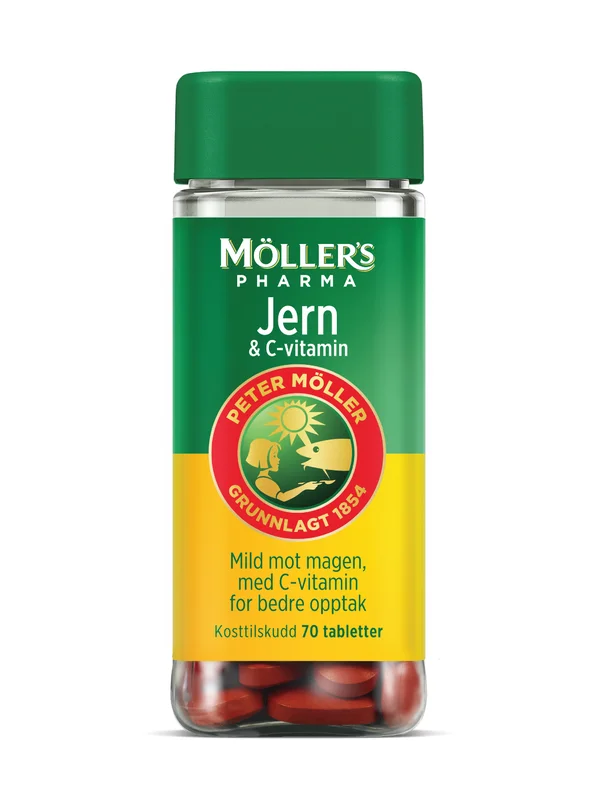 Möller's Pharma Jern & C-vitamin tabletter, 70 stk.