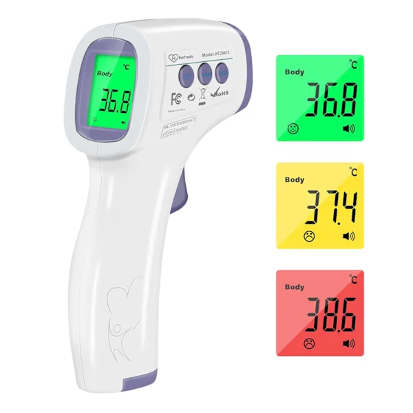 Pande Termometer til Voksne, Infrarødt Termometer til Børn, Berøringsfrit Digitalt Termometer, LCD-Display, Hukommelsesfunktion