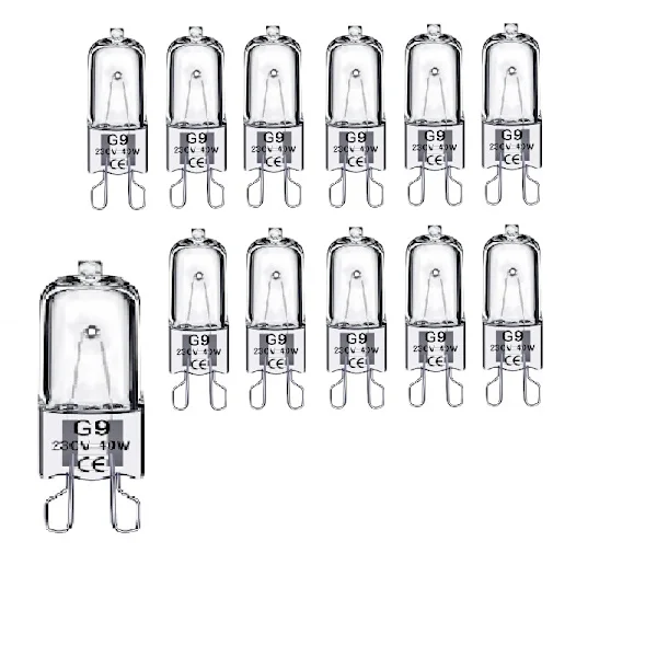 G9 Halogenlampa (12-pack) G9 Lampa 40W 230V Ugnslampa 40W 300 Grader Mikrovågsugn, Kristallkrona, Landskapsbelysning