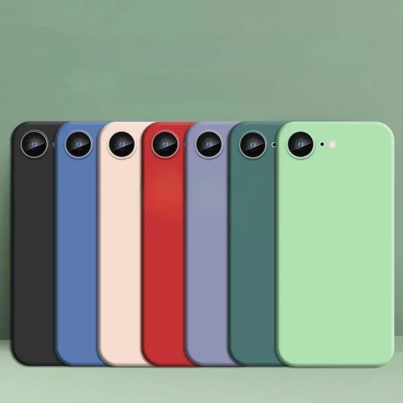AliExpress - Coque en silicone liquide unie pour iPhone 16e, étui de protection en caoutchouc pour iPhone 17e, coque pour iPhone 17e, 16e, SE 4