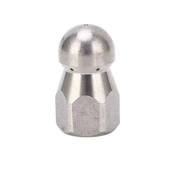 5000PSI Högtryckstvätt Munstycke Rörrengörare Rostfritt Stål Jetmunstycke Kulhuvud Fram 1 Bak 6 Hål G1/4in