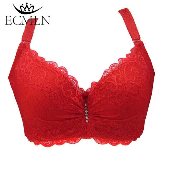 80-105 C/D Naisten Rintaliivit Plus Koot Super Push Up Bralette Pitsi Alusvaatteet Seksikäs Alusasut Kaarituelliset Punainen Punainen