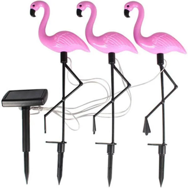Rosa Flamingo Solcellslampa för gräsmatta, solcellslampa för trädgård, solcellslampa för utomhusbruk med LED-ljus