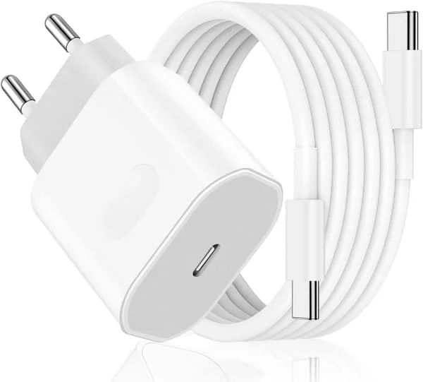 Rask lader for iPhone 15 - 16 og iPad Pro/iPad Air, 30W USB C-kontakt strømadapter med 2M USB-C-kabel
