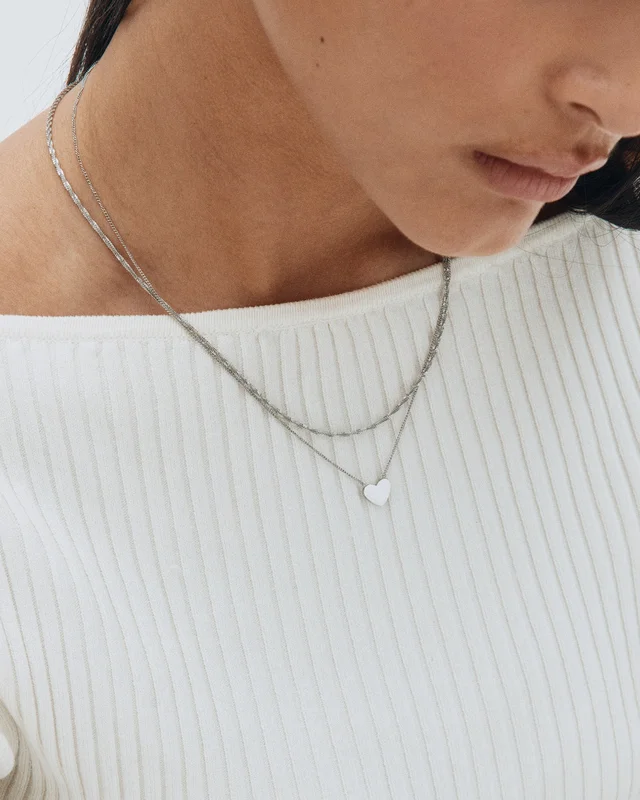 Edblad Pure Heart Necklace Steel Sølvfarget Smykker Jente - Kids Brand Store