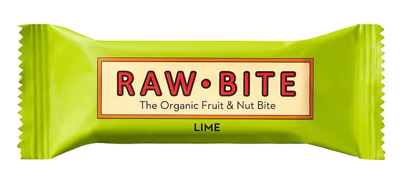 2 for 40 kr., Rawbite Frugt- og nøddebar Glutenfri Ø Lime 50 g, Helse & Madvarer, Snacks, Barer
