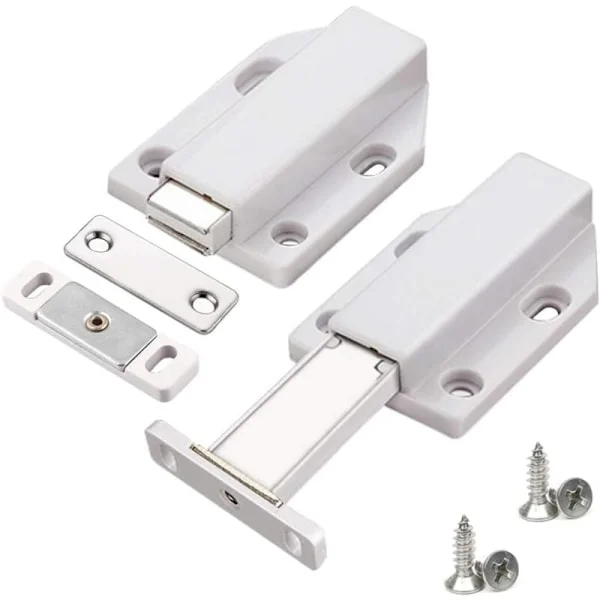Push to Open 2 stk. Push Open Skyvedørskap Magnetlukking for Skuffesystem Magnetisk Lås Push Door Demper for Skapdør