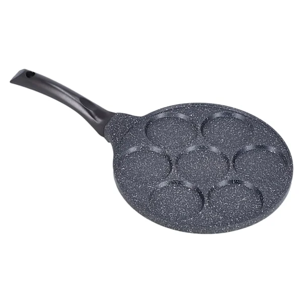 7 Håls Nonstick Mini Stekpanna med Platt Botten för Pannkakor Hamburgare Ägg Induktionshäll