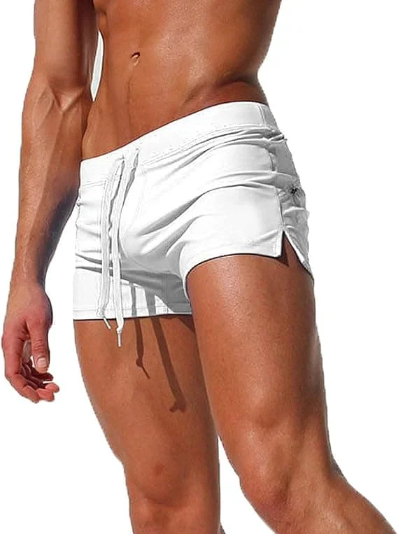 Badeshorts til mænd, svømmeshorts, træningsshorts, badetøj til mænd, hurtigtørrende strandshorts, sexede badeboksershorts
