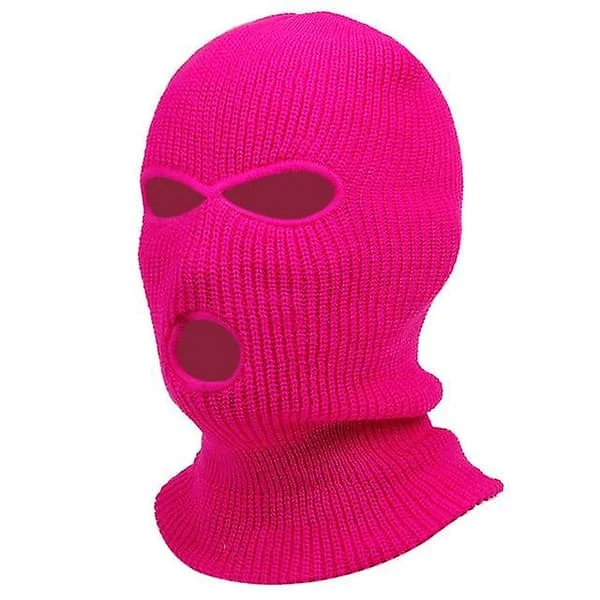 3 huller vinter varm unisex balaclava maske-farve: pink