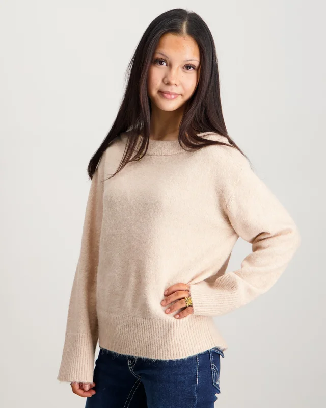 Gina Tricot Young Y oversized knitted sweater Beige Truien Meisjes - Kids Brand Store
