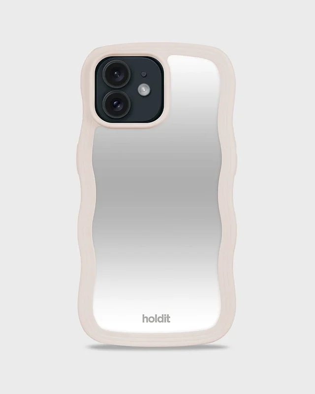 HOLDIT Wavy Case 12/12 Pro Light Beige Mirror 12/12 Pro, Tøj & Bolig, Elektronik, Telefon & Mobiltilbehør