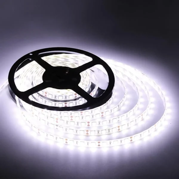 Flexibla LED-lister, LED-lister, Vattentäta, 12 Volt LED-ljuslister, 5m-paket, för semester/fest/inomhus-/utomhusdekoration (Vit)