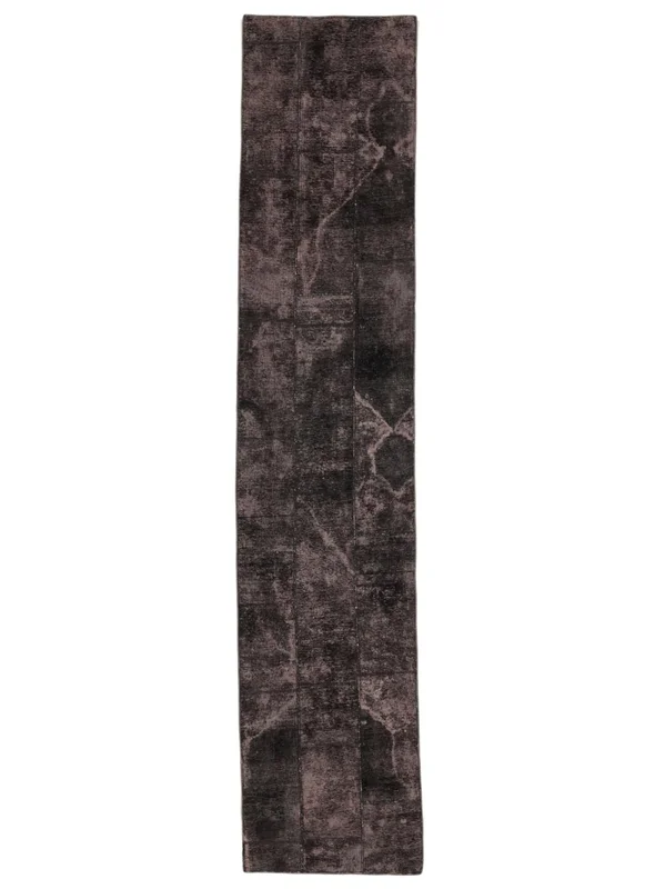 Patchwork Matot 90X430 Käytävämatto Musta Villa