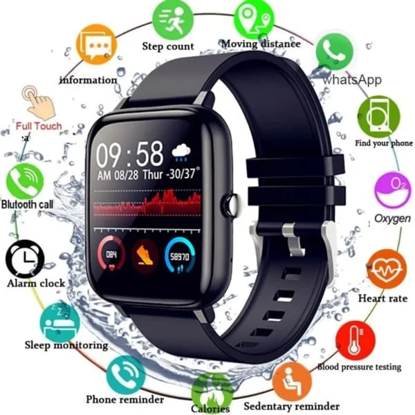 Smartklokke Herre Dame Puls Fitness Klokke Bluetooth Anrop Vanntett Sport Smartklokke For Android iOS Svart Svart