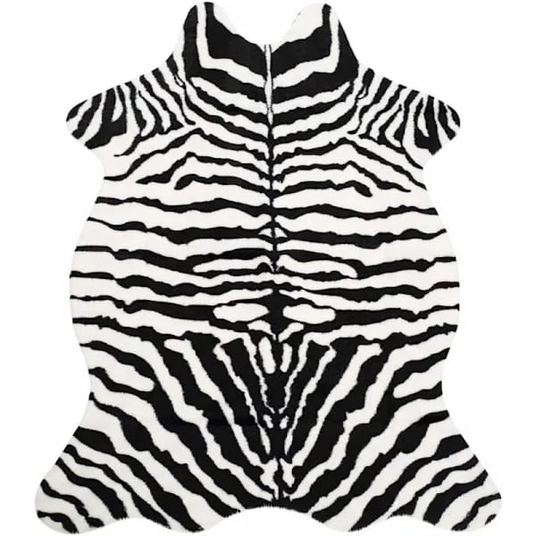 Konstgjord Zebra Mönster Tryckt Matta Zebra Mönster Konstgjord Päls Skinn Läder Badrum Matta Halkfri Djurmönster Matta för Hem Vardagsrum Matta