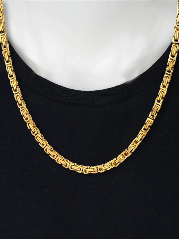 AliExpress - 4mm Punk Männlich Gold Silber Farbe Edelstahl Byzantinischen Box Link Kette Halskette für Frauen Männer Vintage Mode Schmuck geschenke
