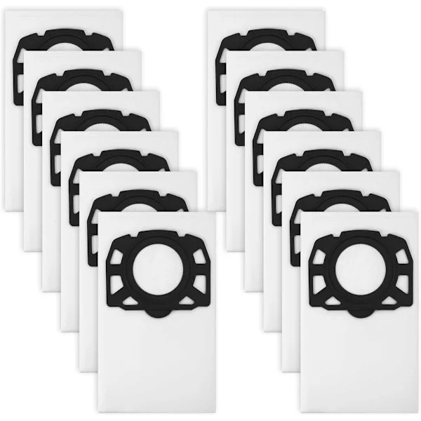 12 pieces vacuum cleaner bags for Kärcher WD4 WD5 WD6 WD5 P WD6 P MV4 MV5 MV6, 487 fleece filter bags, filter bags for wet and dry vacuum cleaners,...