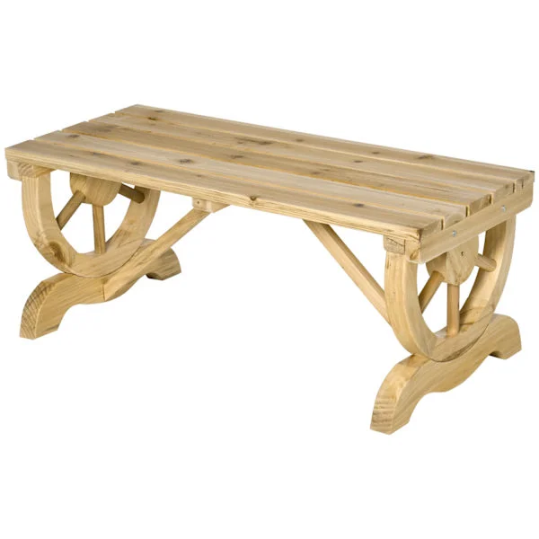 Havebænk Træ Vejrbestandig Bænk Havemøbler Rustik Bænk Natural 98 X 50 X 39,5 Cm