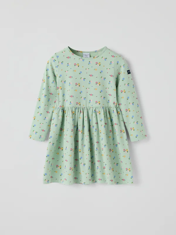 Polarn O. Pyret - Long sleeve dress floral - green - Size: 86 - Children's clothing 1-1.5 Years