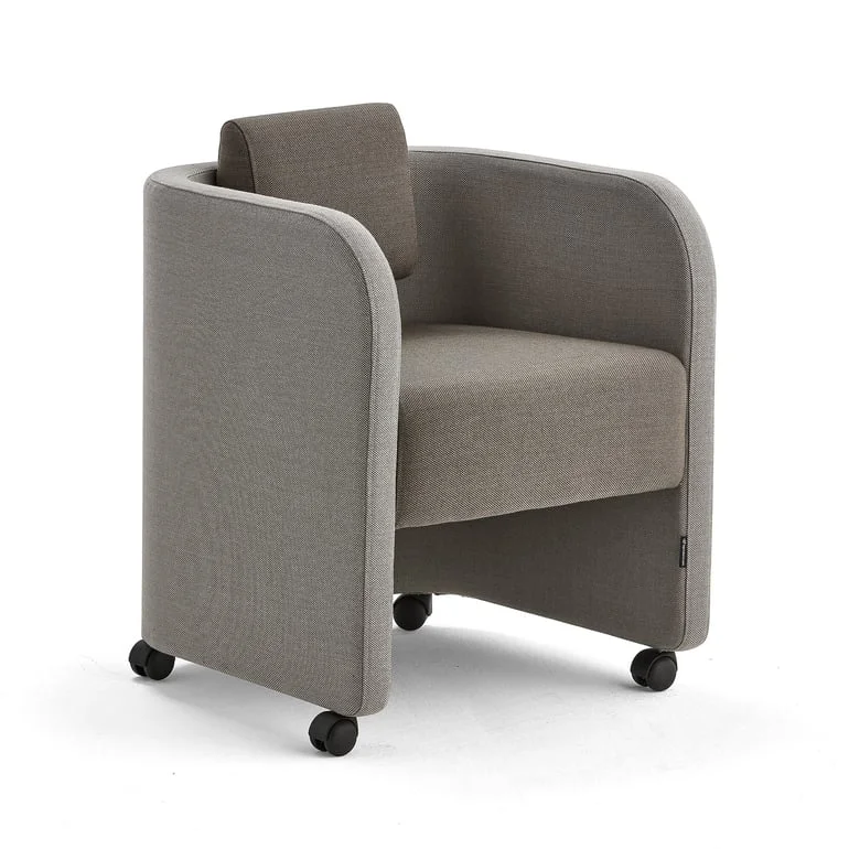 Lenestol COMFY med hjul, ull, sand/brun