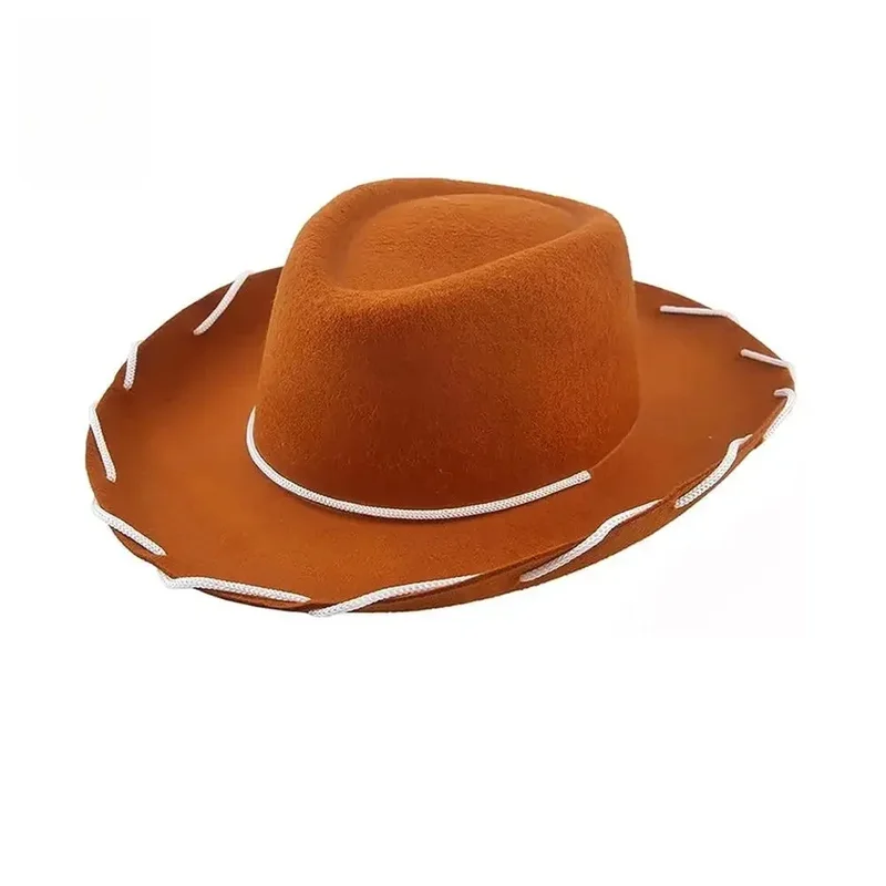 AliExpress - Chapeau de Cowboy en Feutre Rouge et Marron pour Enfant, Chapeau Western Réglable à Grands Bords