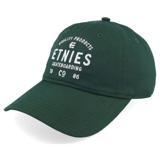 Etnies - Green unconstructed Czapka Z Daszkiem - Skate Co Hunter Green Dad Cap @ Hatstore