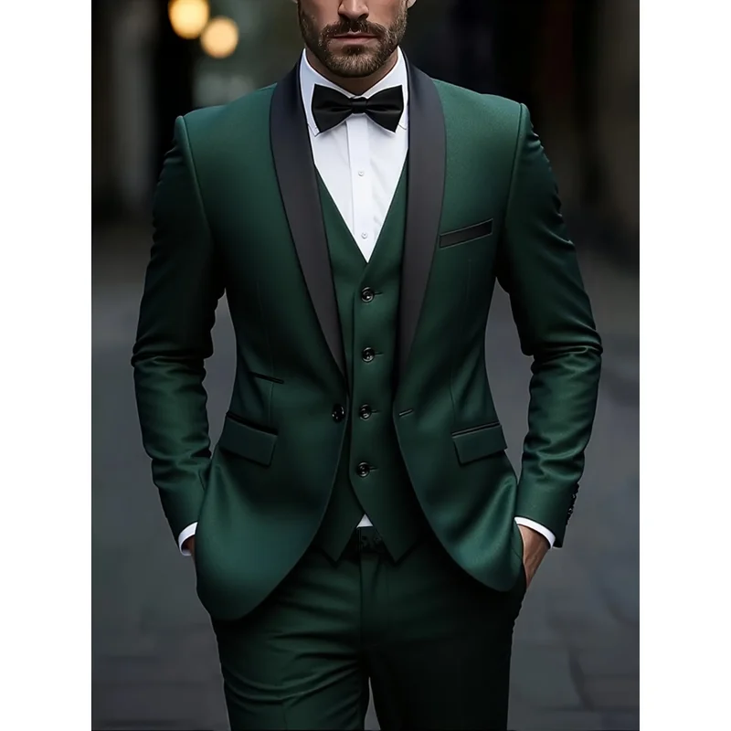 AliExpress - Anzug (Anzug + Weste + Hose) Herren Business Einfarbig Mode Schlankheitsarbeit Einfarbig Plus Size Formelle Kleidung Hochzeit Bester 
