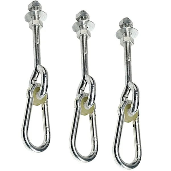 3 * Ceiling Hooks, Suspension Hooks, Fixing Screws for Swing, Concrete Wood Set, Hanging Chair, 150 kg - 150 mm