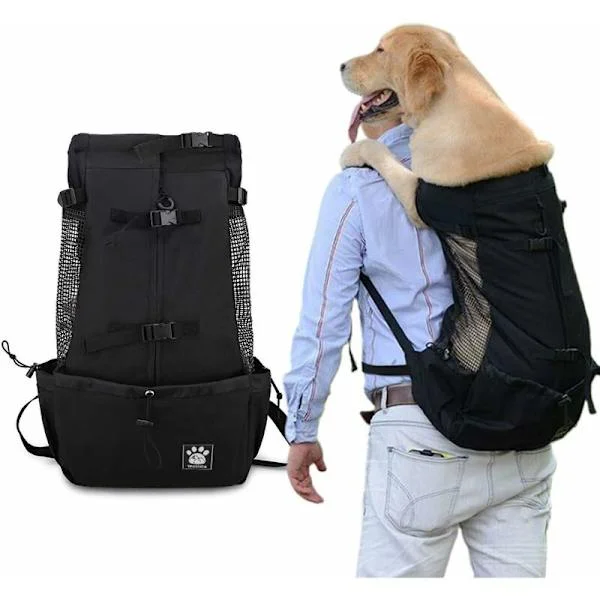 Dog Carrier Backpack with Waterproof Lining, Small Pet Backpack for Hiking, Cycling, Size L: 57 x 12 x 28 cm