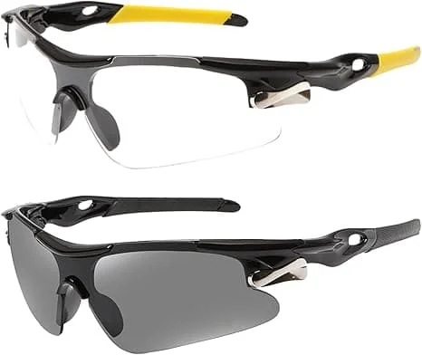 2 kpl Pyöräilylasit, UV400 Suoja Ski Goggles Ulkoilma Pyörä Moottoripyörä Ajaminen Kalastus Juoksu Kalastuslasit