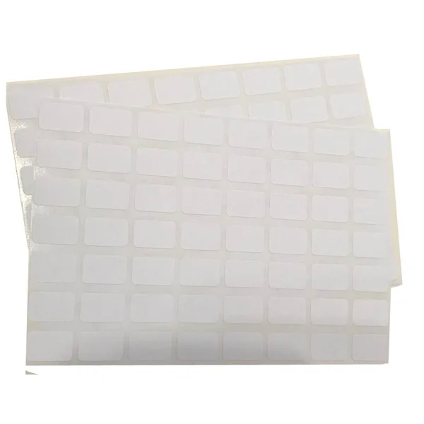 10 ark prismærker med klæb, hvide, til butikker, 12x18 mm