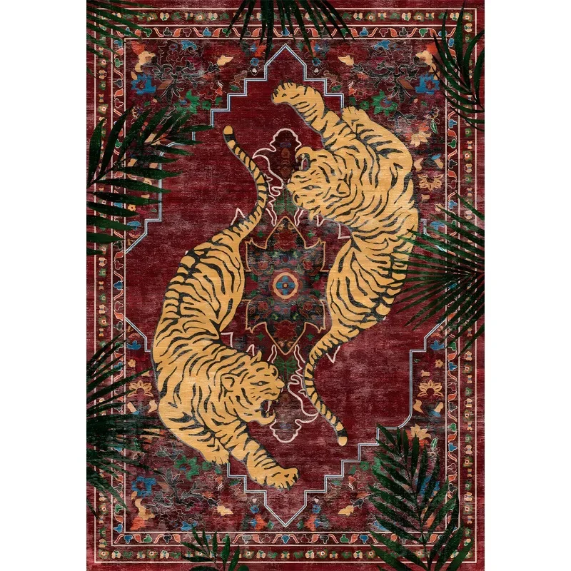 AliExpress - Jungle Tiger Living Room Carpet Botanical Print Sofa Coffee Table Floor Mat Home Decoration Bedroom Bedside Rug Machine Washable