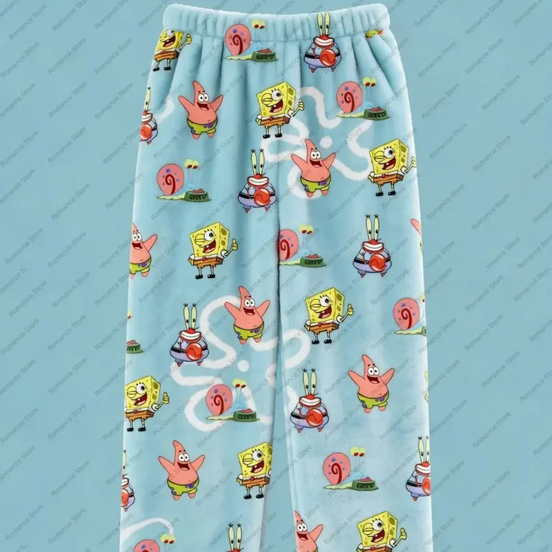 AliExpress - SpongeBob Schwammkopf Paar Herbst Winter Flanell Pyjama Hose Casual Home Hose Damen Pyjamahose Modische Hose