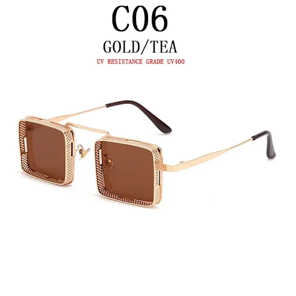 Steampunk Solbriller For Menn Firkantet Vintage Punk Mote Briller Sonnenbrille Retro Lunette De Soleil Homme Lentes