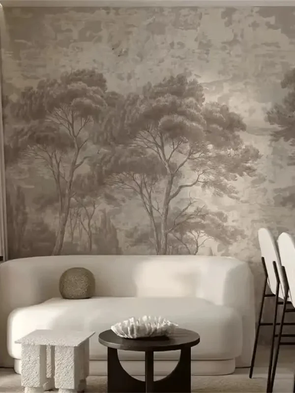 AliExpress - Papier peint forêt de dessin animé personnalisé, papier peint mural pour salon, sol, arbre, chambre d'enfants, décoration de maison 3D