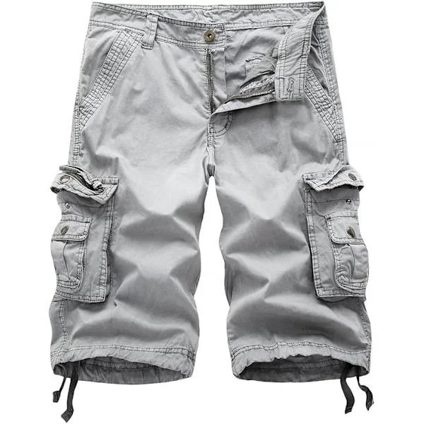 Herr Casual Cargo Shorts Vandringsshorts Combat Shorts Bomull Enfärgad