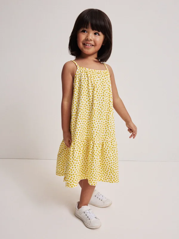 Polarn O. Pyret - Dress floral - yellow - Size: 86 - Children's clothing 1-1.5 Years
